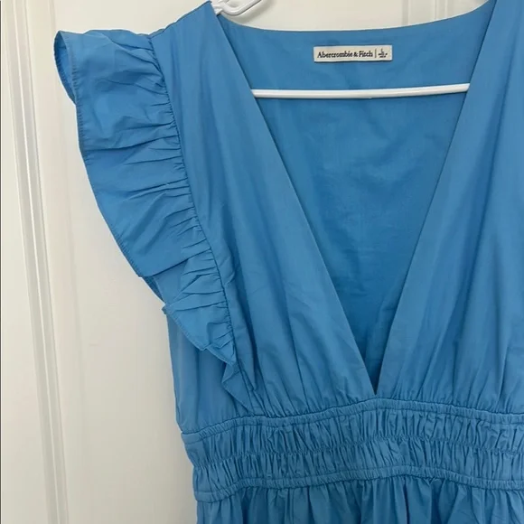 Abercrombie Blue Sleeveless V-Neck Midi Sundress - Picture 4 of 6